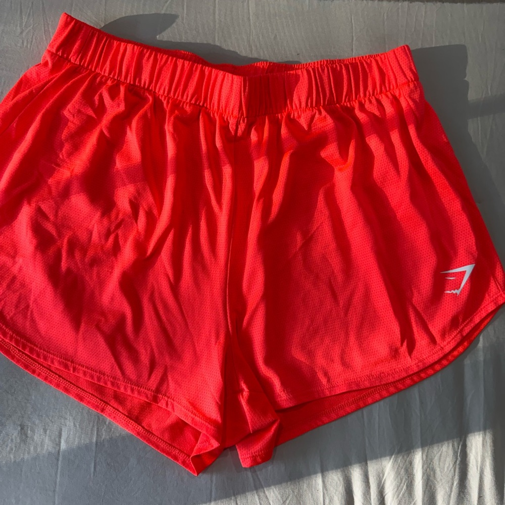 Gymshark Coral-Red Athletic Mesh Shorts